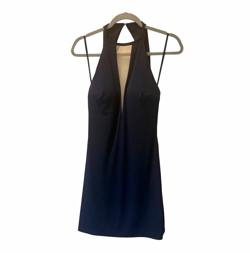 Nina Canacci Navy Halter Open Back Formal Dress 6